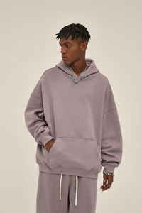 Logo personalizzato di alta qualità 400G di cotone 100% pesante <span class=keywords><strong>pile</strong></span> in bianco oversize taglie forti felpe tute da uomo per uomo - Product Image 4