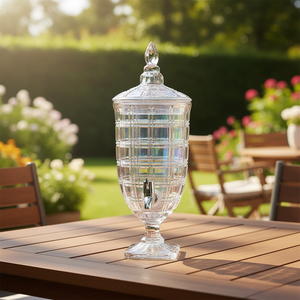 Dispenser per Acqua e Succhi in Vetro con Finitura Iridescente, Capacità <span class=keywords><strong>3L</strong></span> 2.5L 4.5L 5L, Prezzo Conveniente, con Rubinetto - Product Image 1
