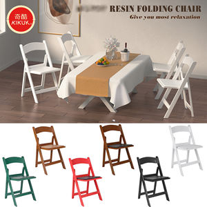 ชุดเก้าอี้พับแบบพกพาสีขาวทันสมัย 4 ตัว เก้าอี้พลาสติกนั่งสบาย เบาะนุ่ม พับเก็บได้ กันน้ำ สำหรับห้องนั่งเล่นและห้องครัว - Product Image 3