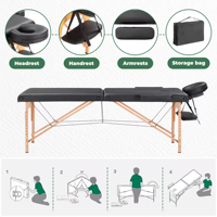 Camillas de Masajes pliables en cuir PU au design de luxe, lit de massage réglable en hauteur, tables de massage portables