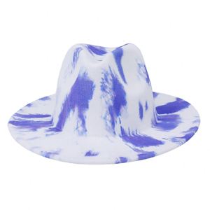 Chapeau cloche ajustable en organza tie-dye coloré X1670 avec large bord et ruban et cordon pour les voyages en extérieur et un style décontracté - Product Image 2