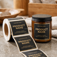 Étiquettes d'avertissement personnalisées pour bougies, en papier texturé, résistantes à la chaleur, pour pots de bougies à la cire de soja