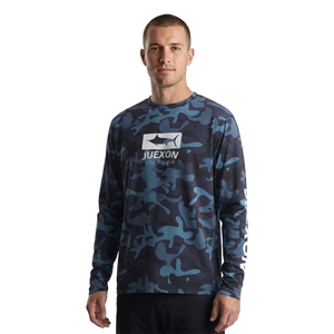 เสื้อผ้าตกปลาผู้ชายลายพรางทะเลสีขาวพิมพ์ลายตามสั่ง 100% โพลีเอสเตอร์ UPF50 กันน้ำ กันลม ระบายอากาศ แห้งเร็ว - Product Image 3