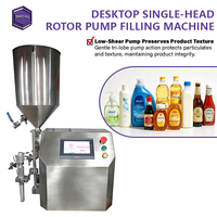 Machine de remplissage semi-automatique de bureau à pompe rotative de qualité sanitaire pour liquides, pâtes, crèmes et shampoings à haute viscosité – Remplisseur compact
