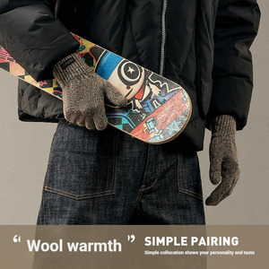 Gants de course pour <span class=keywords><strong>homme</strong></span> KAIXI, détection des aiguilles, légers, extérieur, personnalisés, en <span class=keywords><strong>laine</strong></span> mérinos, écran tactile, longueur poignet, quatre saisons - Product Image 2