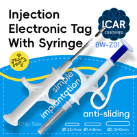 Microchip en plastique BLUEWORTH pour chats et chiens, implant RFID LF avec seringue, puce EM4305, norme FDX-B, 134,2 kHz, certifié ICAR