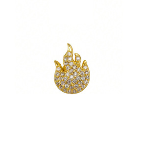 Dentadura Decorativa Flame Gold con Incrustaciones de Diamantes, Adorno Dental Unisex - Product Image 4