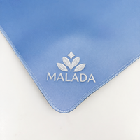 Tapis de jeu de mahjong antidérapant doux de 31,5 pouces, logo brodé personnalisé, tapis de table de mahjong carré silencieux