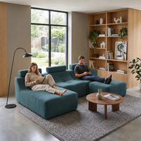 Canapé paresseux en tissu grand format au design moderne OEM, confortable et convertible, avec coussin de nuque, pour intérieur, ensemble de canapés de sol pour maison et appartement