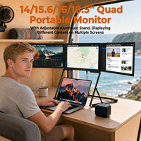 Monitor Triple para Laptop de 14'', 15.6'', 16'' y 18.5'' QHD 1080P 1200P 2.5K IPS, Extensor de Pantalla para Laptop