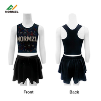 Maßgefertigte Sublimations-Strass-Cheerleader-Trainingskleidung Schwarzes Tanktop und Shorts Tanztrainingskleidung