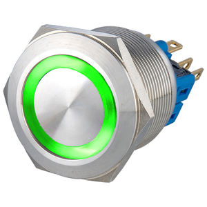Interruptor de Botón Pulsador Iluminado con Anillo LED Amarillo de 12V, Autoblocante, 1NO1NC, IP65, Impermeable, de Acero Inoxidable, para Control de Electrodomésticos - Product Image 4