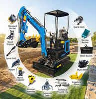 Mini-excavatrice compacte multifonctionnelle Koop Engine 850 kg avec godet de 0,025 m³, garantie 1 an, vente directe usine