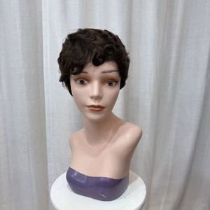 Parrucche Corte <span class=keywords><strong>Ricci</strong></span> con Frangia in <span class=keywords><strong>Capelli</strong></span> Umani Indiani Grezzi Non Lavorati con Cuticole Allineate, Prezzo all'Ingrosso Ruyi, per Donne - Product Image 2