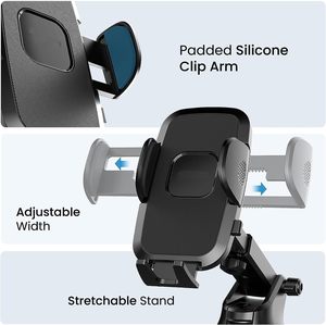 Universal Mobile <b>Car</b> Holder Suction Cup for Dashboard Windshield Black One Touch Key Clip Phone Holder - Product Image 4