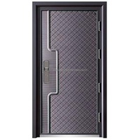 Prix approprié Gris foncé Extérieur moderne Portes d'entrée de luxe de luxe avec sécurité avant et empreinte digitale avec serrure intelligente