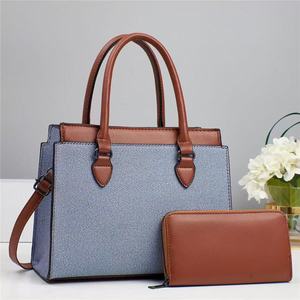 Ensemble sac à main et <span class=keywords><strong>portefeuille</strong></span> décontracté rétro en PU pour femme, avec fermeture éclair, idéal pour le quotidien, les voyages, le shopping et les déplacements professionnels, à porter à l'épaule - Vente en gros - Product Image 2