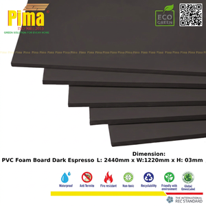 Lámina de PVC Espumado Pima Negra de 3mm de Grosor, 0.6g/cm de Densidad, Resistente al Fuego, Impermeable, Superficie Lisa, Tamaños Personalizados para Publicidad - Product Image 1