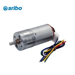 Sribo GM25-370 6V 12V 24V Long Life Dc Spur Gear Motor With Hall Encoder