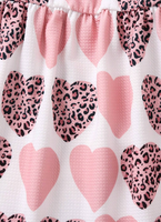 Nouveau design personnalisé mignon enfant fille robe en gros imprimé coeur léopard manches 100% coton bambou pyjama vêtements pour enfants