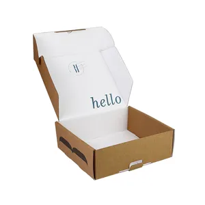 定制标志印刷可重复使用的波纹服装内衣运输飞机纸盒硬质纸板牛皮纸包装邮件盒礼品