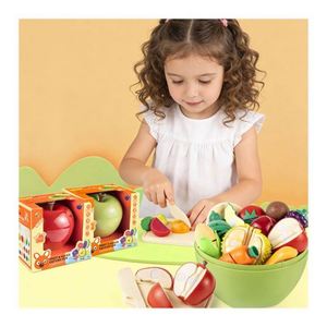 Toysrunner Ensemble de jouets de cuisine en plastique pour enfants, fruits et légumes à découper pour jeu de rôle, apprentissage créatif - Product Image 6