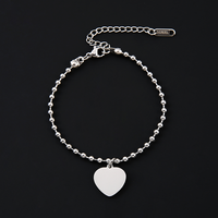 Bracelet personnalisé avec pendentif cœur Ywyougang, breloque gravable en acier inoxydable sur chaîne maille forçat pour femme, cadeau