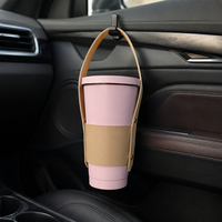 Funda de Cuero para Vasos con Logotipo Personalizado, Reutilizable, para Café Helado, con Asa, para el Mercado Europeo de Viajes