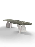 Table à manger en marbre naturel sur mesure avec design moderne, plateau en pierre polie pour hôtel, maison, salle à manger, options rondes, ovales, rectangulaires