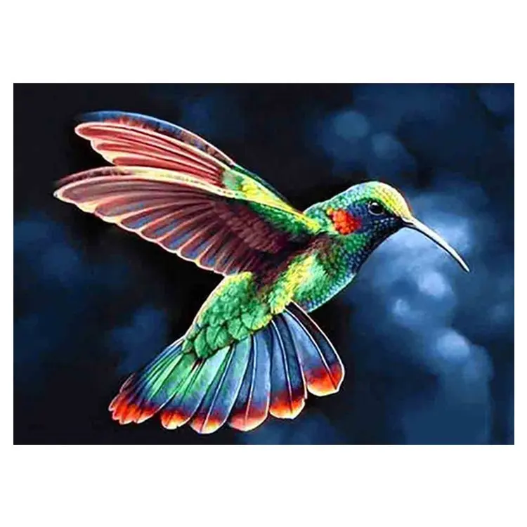 Pintura de animales colibrí para decoración del hogar, pintura de diamante 5D artesanal, venta al por mayor