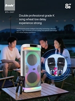 BTS-2407 Enceintes portables sans fil à double subwoofer de 8 pouces, prix fabricant, pour fêtes et événements