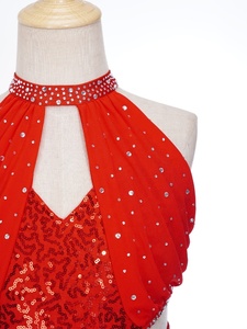 Traje de Danza Contemporánea para Niñas, Body con Tirantes y Pedrería, Pantalones Anchos con Lentejuelas Brillantes, Hecho a Medida - Product Image 3