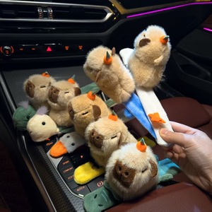 Peluche de Capibara Papa Circle con Capibara Rosa de Espalda de Tortuga para Niños de 2 a 4 Años, Mochilas de Peluche Unisex - Product Image 1