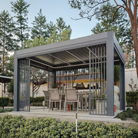 Pavillon pergola intelligent motorisé électrique d'extérieur au design moderne cadre en alliage d'aluminium montage facile arche de pare-soleil pour terrasse balcon