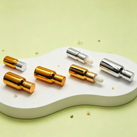 Flacons en verre électroplaqués or et argent, vides et rechargeables, pour huiles essentielles et parfums, avec bouchon à vis, 15ml, 30ml, 1oz, 60ml, 2oz