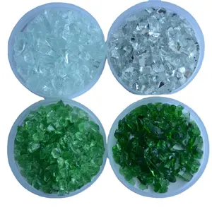 Colored crushed recycled glass mirror glass granules