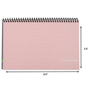 Cuaderno de seguimiento de cuentas, diseño minimalista con espiral rosa, organizador portátil, planificador - Product Image 4