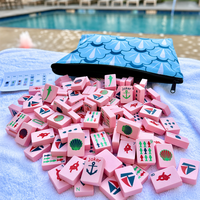 Tuiles de Mahjong flottantes en EVA, jeu de Mahjong léger et imperméable en mousse, jeu portable pour piscine, plage et extérieur