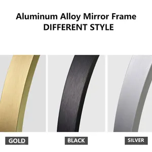 Espelho de chão grande personalizado com moldura de metal, espelho de corpo inteiro em arco dourado, novo espelho moderno personalizado