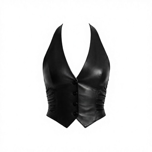 Chaqueta de Motocicleta de Cuero Genuino para Mujer, Cuello en V, Reversible, Acolchada y Bordada, para Invierno y Otoño, con Cierre de Cremallera - Product Image 3