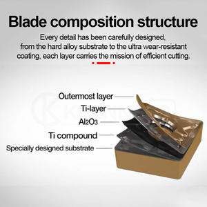 Keenness DCMT11T304-MV CNC nội bộ chuyển công cụ PVD tráng vuông Carbide chèn OEM HRC 45-65 thép cắt - Product Image 5
