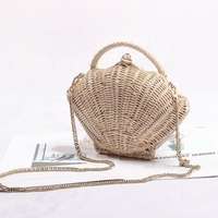 Sac bandoulière artisanal en rotin et coquillages, style bohème, tissé à la main, vintage, pour femme, sac de plage artisanal, vente en gros