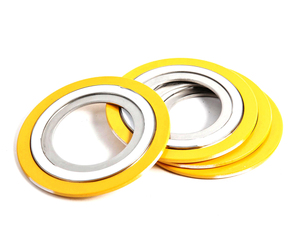 Guarnizione a Spirale con Anello Esterno Rivestito in Plastica, Riempimento in Grafite, Acciaio Inox 304, con Anello Interno ed Esterno ASME B16.20 - Product Image 1