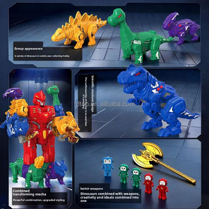 Robot Dinosaure Magnétique Transformable 5-en-1, Véhicule de Construction Éducatif en Plastique pour Garçons - Meilleure Vente - Product Image 2