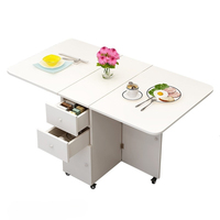 Mesa de Comedor de Lujo Elegante, Juego de Muebles de Madera para Sala de Estar, Mesa Extensible con Soporte, Mesas Plegables Estilo Japonés para Camping