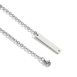 Baroque Pearl Black Dumbbell Necklace Titanium Steel Chain Geometric Design Daily Wear Party Accessory - Product Image 2