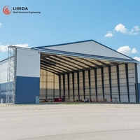 Hangar d'avion préfabriqué en structure métallique à grande portée, conception personnalisée, bâtiment de stockage d'avions