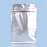 Sacs d'emballage pour café imprimés sur mesure en stock, pour aliments pour bébés et café, pochette à fond plat en papier kraft avec valve à fermeture éclair