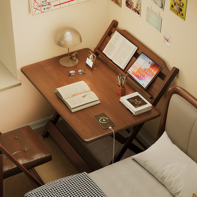 Multi-use Foldable Bamboo Table Home Children's Study Student Lifting Computer Desk Dormitory Simple Installation-free