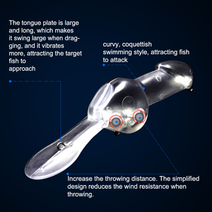 XINV Newbility JJ01 85MM/27G OEM/ODM Leurre # Leurre de plongée <span class=keywords><strong>en</strong></span> plastique à 2 hameçons pour eau salée, type Bass, avec longue queue, compatible Yamaha <span class=keywords><strong>Banshee</strong></span> 350 - Product Image 6